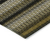 3' X 5' Brown Ivory And Black Striped Washable Indoor Outdoor Area Rug - 608219291709