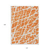 10' X 14' Orange and White Abstract Washable Non Skid Indoor Outdoor Area Rug