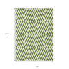10' X 14' Lime Green and White Geometric Washable Non Skid Indoor Outdoor Area Rug