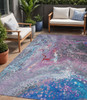 5' X 8' Blue Sky Blue And Purple Abstract Washable Indoor Outdoor Area Rug - 608219397470
