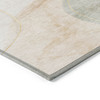 5' X 8' Beige and Green Abstract Washable Non Skid Indoor Outdoor Area Rug