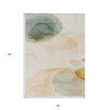 5' X 8' Beige and Green Abstract Washable Non Skid Indoor Outdoor Area Rug