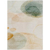 5' X 8' Beige and Green Abstract Washable Non Skid Indoor Outdoor Area Rug