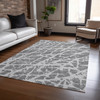 10' X 14' Charcoal Abstract Washable Non Skid Indoor Outdoor Area Rug