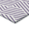 10' X 14' Purple and White Geometric Washable Non Skid Indoor Outdoor Area Rug