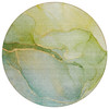8' Round Green Round Abstract Washable Non Skid Indoor Outdoor Area Rug -