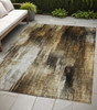 5' X 8' Chocolate Abstract Washable Non Skid Indoor Outdoor Area Rug