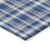 5' X 8' Navy and Ivory Plaid Washable Non Skid Indoor Outdoor Area Rug