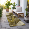 8' Runner Coffee Abstract Washable Non Skid Indoor Outdoor Runner Rug - 608219029234