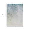 5' X 8' Beige Sky Blue And Teal Blue Ombre Washable Indoor Outdoor Area Rug