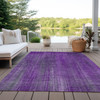 10' X 14' Purple Striped Washable Non Skid Indoor Outdoor Area Rug