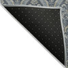 2' X 3' Blue and Cream Damask Washable Non Skid Indoor Outdoor Area Rug - 608219158514