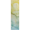 8' Runner Green Abstract Washable Non Skid Indoor Outdoor Runner Rug - 608219313647