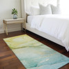 8' Runner Green Abstract Washable Non Skid Indoor Outdoor Runner Rug - 608219313647