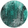 8' Teal Blue Aqua And Gray Round Abstract Washable Indoor Outdoor Area Rug - 608219321154