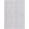 3' X 5' Lavender and Ivory Geometric Washable Non Skid Indoor Outdoor Area Rug - 608219045166