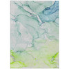 3' X 5' Green Abstract Washable Non Skid Indoor Outdoor Area Rug - 608219260606