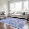10' X 14' Blue Abstract Washable Non Skid Indoor Outdoor Area Rug