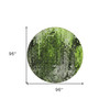 8' Green Artichoke Green And Lime Green Round Abstract Washable Indoor Outdoor Area Rug