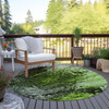 8' Green Artichoke Green And Lime Green Round Abstract Washable Indoor Outdoor Area Rug