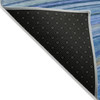 8' Blue Denim Blue And Sky Blue Round Abstract Washable Indoor Outdoor Rug