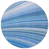 8' Blue Denim Blue And Sky Blue Round Abstract Washable Indoor Outdoor Rug