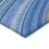 8' Blue Denim Blue And Sky Blue Round Abstract Washable Indoor Outdoor Area Rug - 608219196295