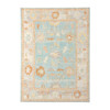 9' x 12' Blue and Orange Floral Stain Resistant Indoor Outdoor Area Rug