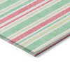 8' X 10' Green Striped Washable Non Skid Indoor Outdoor Area Rug