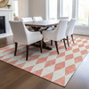 3' X 5' Salmon And Ivory Geometric Washable Indoor Outdoor Area Rug