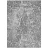 9' X 12' Pewter Charcoal And Ivory Geometric Washable Indoor Outdoor Area Rug