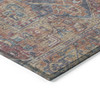 3' X 5' Red Orange and Blue Oriental Washable Non Skid Indoor Outdoor Area Rug - 608219061579