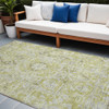 8' X 10' Artichoke Green Oriental Washable Non Skid Indoor Outdoor Area Rug - 608219382438