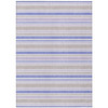 10' X 14' Ivory Blue and Gray Striped Washable Indoor Outdoor Area Rug - 608219327231