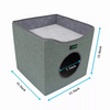 JESPET Foldable Cat Condo, Cat Cube House & Sleepping Bed with Lying Surface and 2 Reversible Cushions, Cat Hiding Place, Cat Cave, Linenette Fabric, Felt and Engineered Wood, Scratch Resista