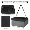 JESPET & GOOPAWS Dog Booster Seats for Cars, Portable Dog Car Seat Travel Carrier with Seat Belt for 24lbs Pets - 032565445420