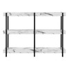34" Black And White Wood And Metal End Table With Three Shelves