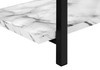 34" Black And White Wood And Metal End Table With Three Shelves