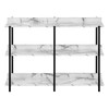 34" Black And White Wood And Metal End Table With Three Shelves