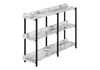 34" Black And White Wood And Metal End Table With Three Shelves