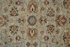 2' X 3' Gray Gold And Red Wool Floral Hand Knotted Stain Resistant Area Rug With Fringe