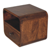 Wood Square One Drawer Floating Nightstand