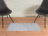 2' X 3' Gray And Silver Striped Hand Woven Area Rug