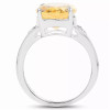 5.05 Carat Genuine Citrine and White Diamond .925 Sterling Silver Ring