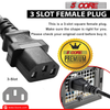 AC Power Extension Cord 10Ft 3 Prong Adapter 16AWG/2C 125V 13A US Male to Female