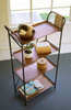 Iron Display Unit With Four Copper Finish Shelves 27.5" X 14" X 56"T