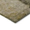 5' X 8' Brown Taupe And Gold Abstract Washable Indoor Outdoor Area Rug
