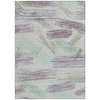 3' X 5' Sage Lavender And Mint Green Striped Washable Indoor Outdoor Area Rug