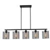Industrial Black Cage Five Light Metal Pendant Chandelier