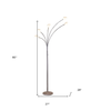 80" Silver 5 Light Contempo Arc LED Floor Lamp